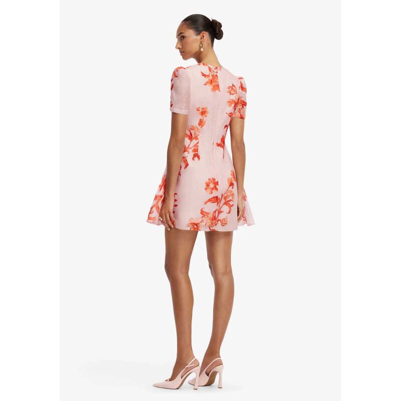 LEO LIN Elyse Short Sleeve Mini Dress - Magnolia Print image number 1